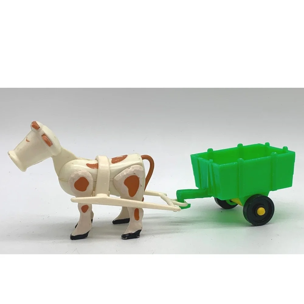 Vintage 1979 Fisher Price Little People Farm Toy Lot Cowboy Horse Wagon Fence